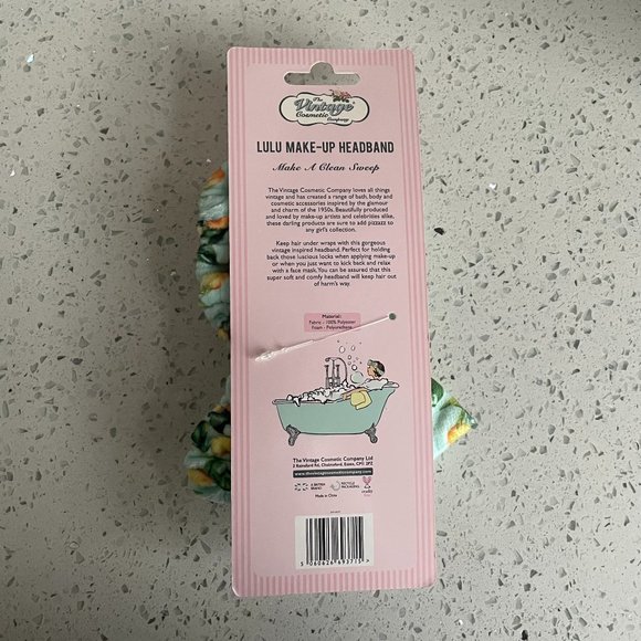 The Vintage Cosmetic Company Lulu Make-Up Headband Cute Lemon Print with Bow NWT - Picture 4 of 4